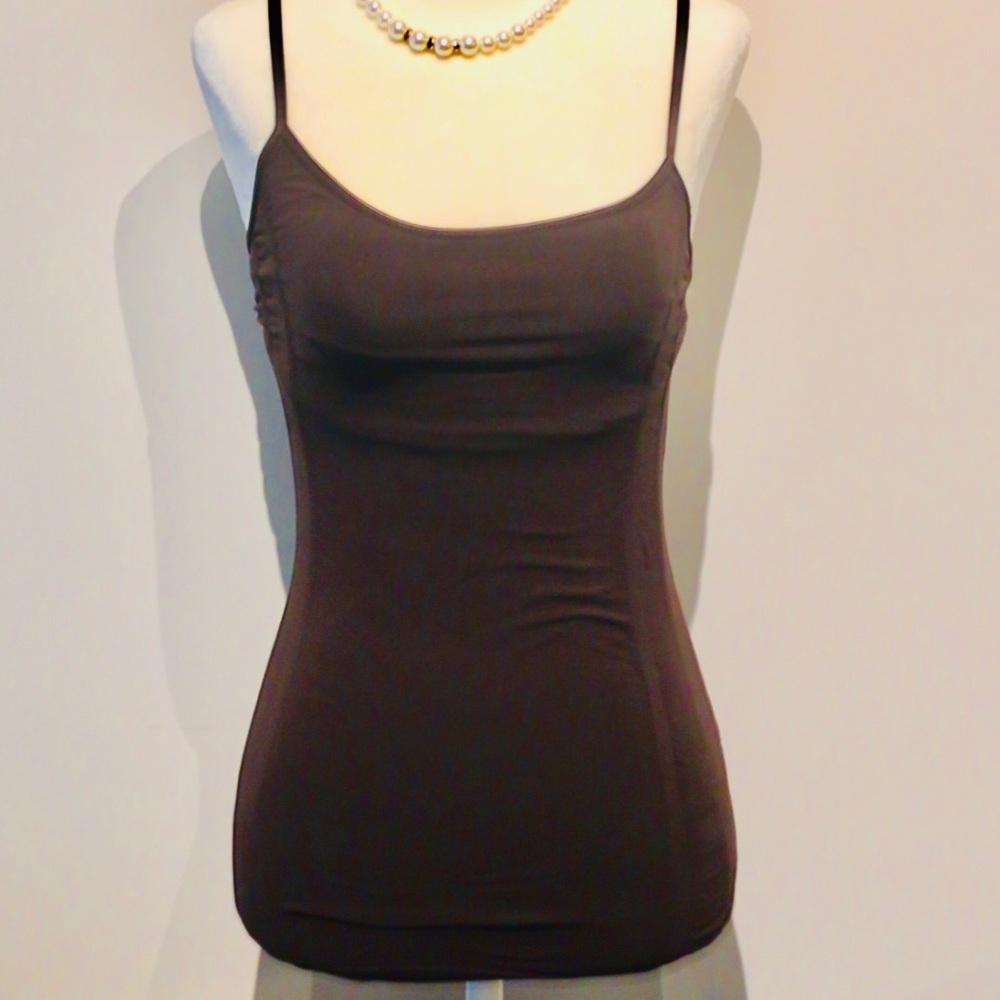 Ruched Side Brown Tank
